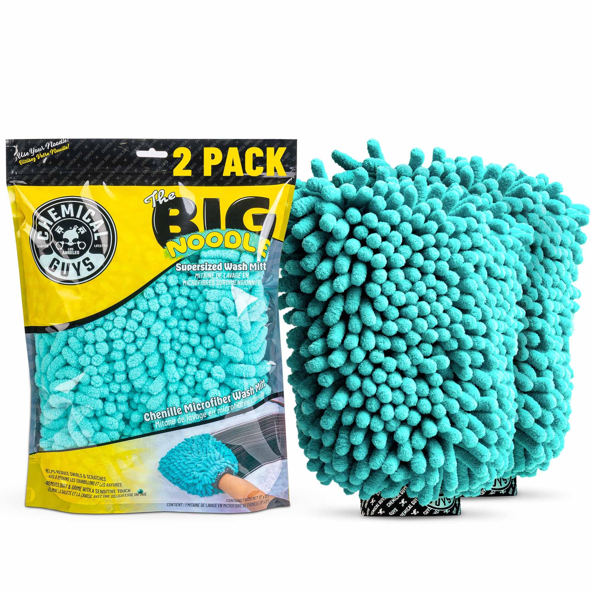Amazon.com: Chemical Guys, X-Large Chenille Noodle Wash Mitt, Teal
